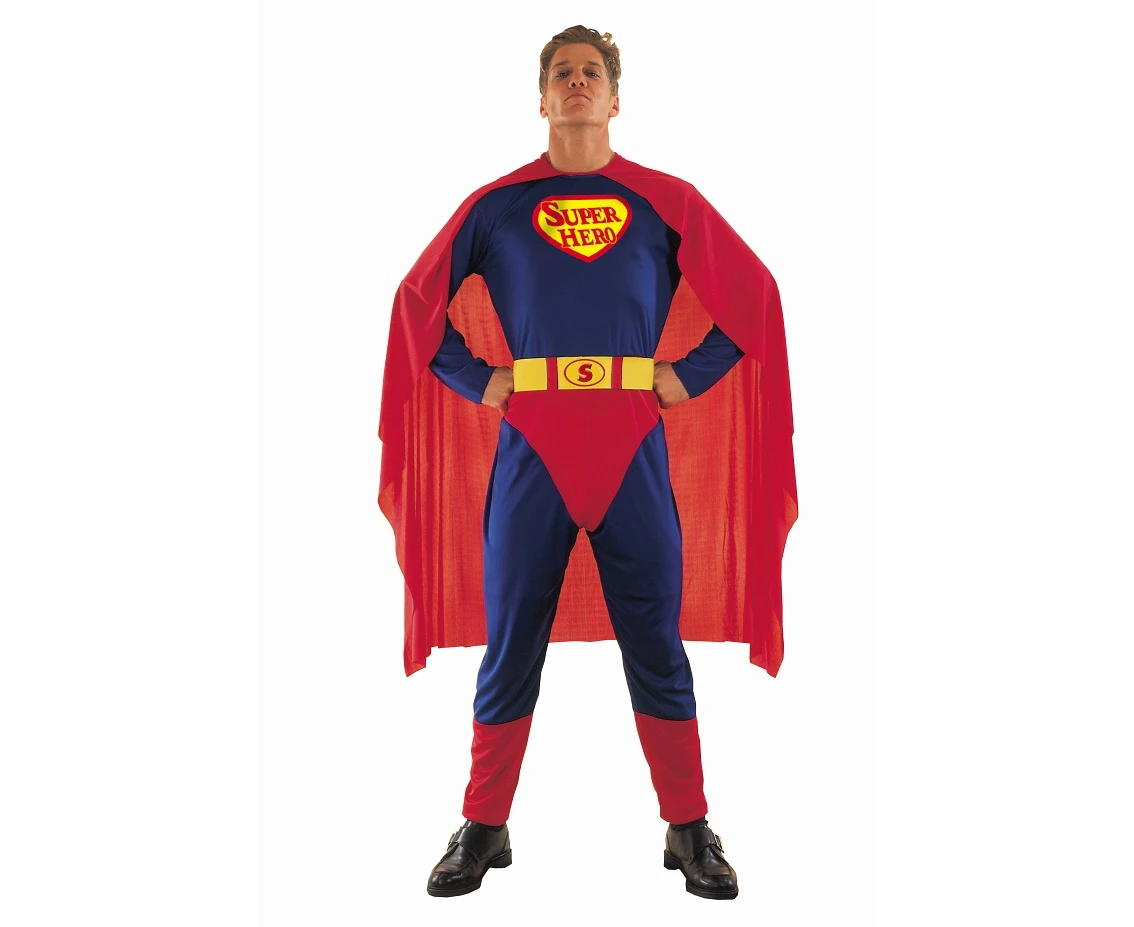 Role-play set for adult Super Hero(jumpsuit, cape, belt), one size